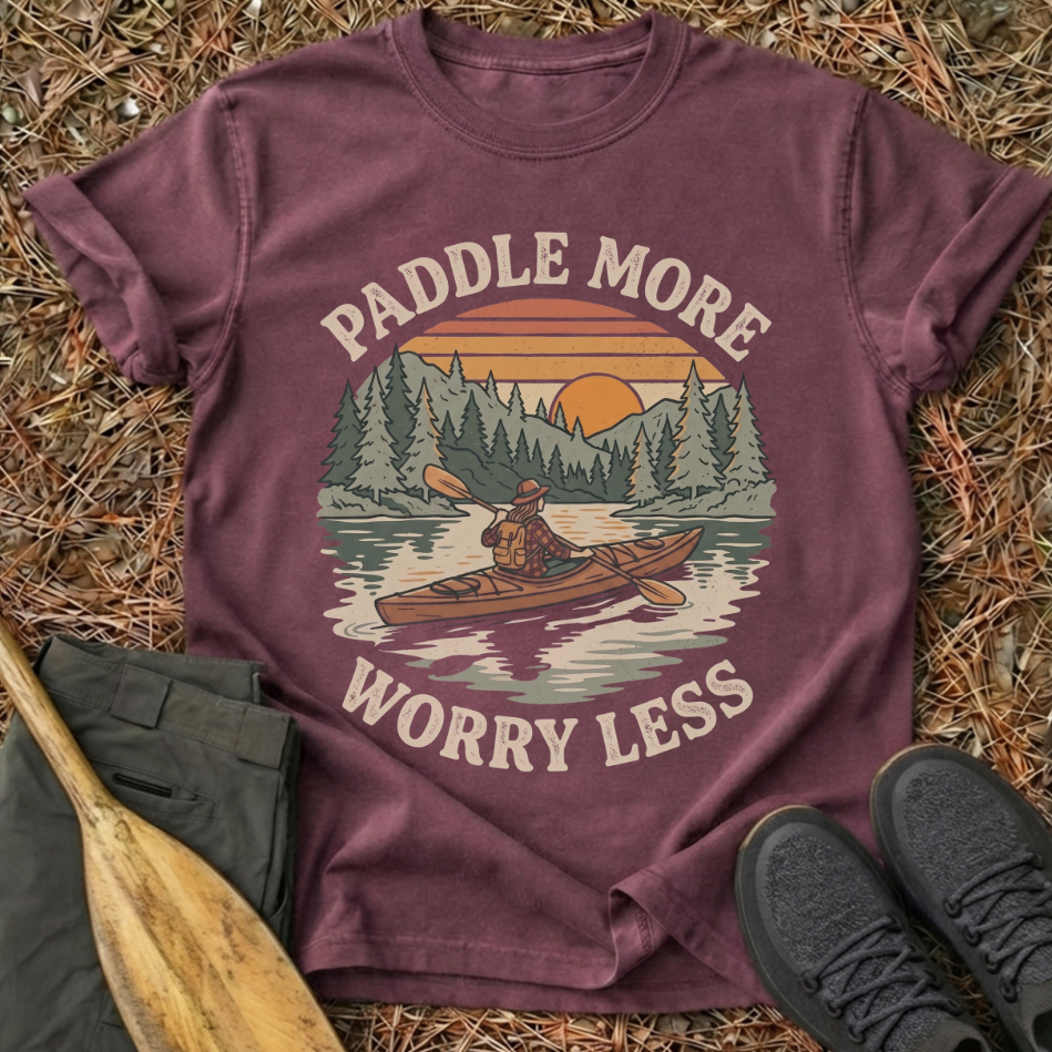 Paddle More Worry Less Kayak T-Shirt
