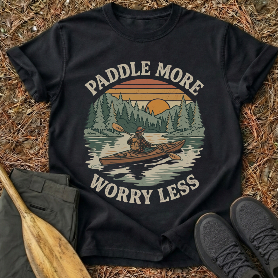 Paddle More Worry Less Kayak T-Shirt